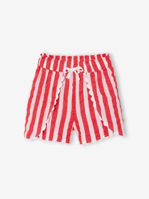 Short voor meisjes in seersucker rood, gestreept Short voor meisjes in seersucker rood, gestreept