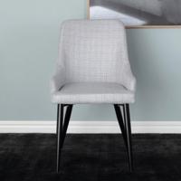 Nohr Eetkamerstoel 'Quennel' Zwart onderstel, kleur Lichtgrijs