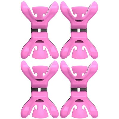 4x Slingers/decoratie ophangen slingerklemmen roze