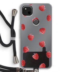 Framboosjes: Pixel 4a Transparant Hoesje met koord