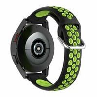 Siliconen sportbandje met gesp - Zwart + groen - Xiaomi Mi Watch / Xiaomi Watch S1 / S1 Pro / S1 Active / Watch S2 - thumbnail