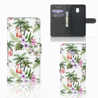 Samsung Galaxy J7 (2018) Telefoonhoesje met Pasjes Flamingo Palms - thumbnail