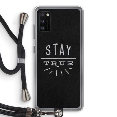 Stay true: Samsung Galaxy A41 Transparant Hoesje met koord