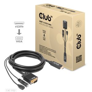 CLUB3D HDMI to VGA Cable M/M 2m/6.56ft 28AWG