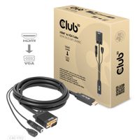 club3D CAC-1712 HDMI-kabel HDMI / Jackplug / USB-micro-B / VGA Adapterkabel HDMI-A-stekker, Jackplug-bus 3,5 mm, USB-micro-B bus, VGA-stekker 15-polig 2.00 m - thumbnail