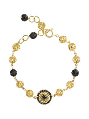 Dolce & Gabbana bracelet Sicily en or jaune 18ct serti de saphirs et de jade
