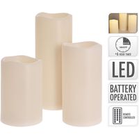 LED kaarsen - geschikt voor buiten - met timer - set van 3 - thumbnail
