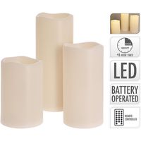 LED kaarsen - geschikt voor buiten - met timer - set van 3 LED kaarsen - geschikt voor buiten - met timer - set van 3