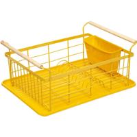 5Five Afdruiprek/afwasrek - mosterdgeel - 42 x 32 cm - ijzer - Afwassen 5Five Afdruiprek/afwasrek - mosterdgeel - 42 x 32 cm - ijzer - Afwassen