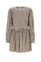 NoNo winter plisse jersey jurk meisjes - zand - Miron - AOP
