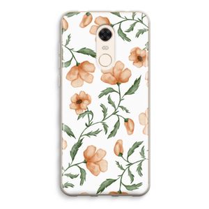 Peachy flowers: Xiaomi Redmi 5 Transparant Hoesje