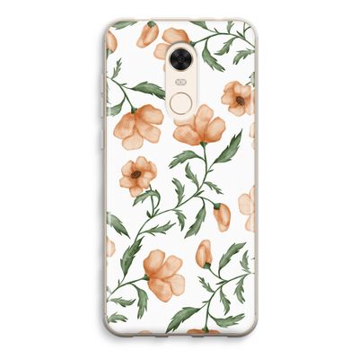 Peachy flowers: Xiaomi Redmi 5 Transparant Hoesje