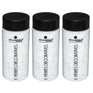 Atmosphera decoratie/hobby stenen/steentjes - 3x - wit - klein formaat - potje 750 gram