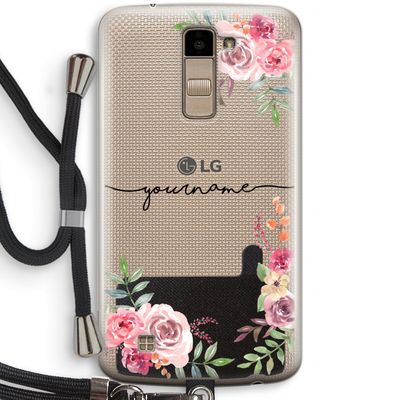 Rozen: LG K10 (2016) Transparant Hoesje met koord