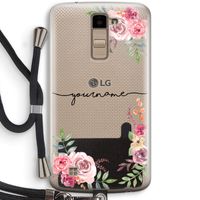 Rozen: LG K10 (2016) Transparant Hoesje met koord