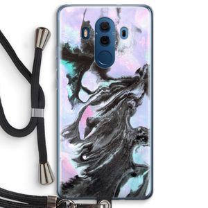 Pastel zwart: Huawei Mate 10 Pro Transparant Hoesje met koord