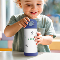 RVS drinkfles met rietje kind - 350 ml - Blauw RVS drinkfles met rietje kind - 350 ml - Blauw