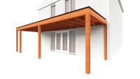 Trendhout Aanbouwveranda Modena 825x300 cm - model rechts- Plat dak- Hout- Trendhout