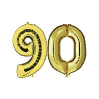 90 jaar folie ballonnen goud - thumbnail