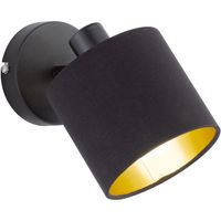 LED Wandspot - Wandverlichting - Trion Torry - E14 Fitting - Rond - Mat Zwart - Aluminium