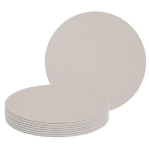 Tafel Placemats lederlook - 8x - taupe - rond - D38 cm - tafel dekken - onderleggers