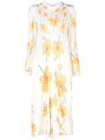 Marni robe mi-longue à fleurs - Blanc