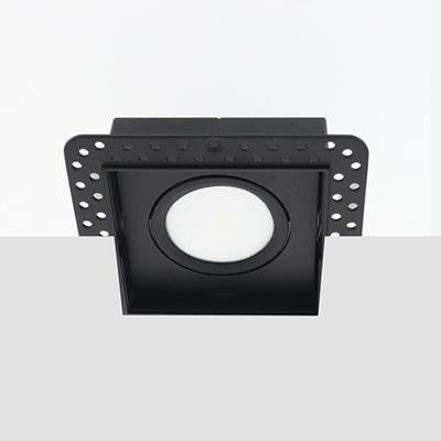 Bella Ondiepe LED inbouw 40mm trimless spot kantelbaar 5Watt vierkant ZWART IP65 dimbaar - interne driver