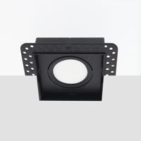 Bella Ondiepe LED inbouw 40mm trimless spot kantelbaar 5Watt vierkant ZWART IP65 dimbaar - interne driver