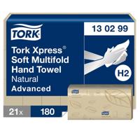 Handdoek tork h2 advanced 2laags 213x240mm naturel