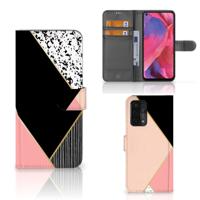 OPPO A54 5G | A74 5G | A93 5G | Book Case | Zwart Roze Vormen | Portemonnee hoesje