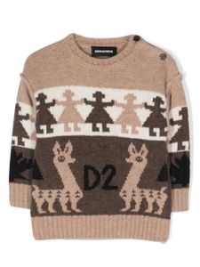 DSQUARED2 KIDS pull en maille intarsia - Tons neutres