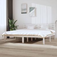 Bedframe zonder matras massief grenenhout wit 200x200 cm