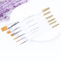 6 stuks kunstenaars olieverfschilderij Brush Set Nylon haren houten handvat acryl aquarel puntige Tip tekening Pen