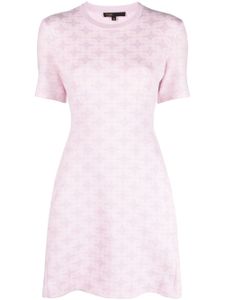 Maje robe évasée en jacquard à coupe courte - Rose