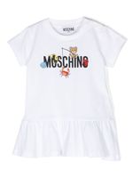 Moschino Kids robe en coton à logo imprimé - Blanc - thumbnail