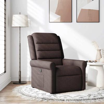 Fauteuil verstelbaar stof donkerbruin