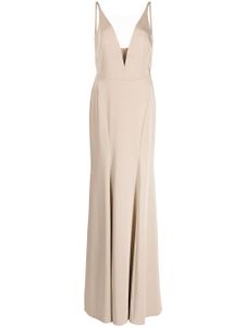 Marchesa Notte Bridesmaids robe longue Crema à col plongeant - Tons neutres