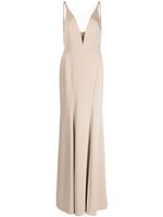 Marchesa Notte Bridesmaids robe longue Crema à col plongeant - Tons neutres - thumbnail