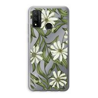 Wit bloemenpatroon: Huawei P Smart (2020) Transparant Hoesje