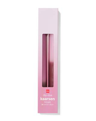HEMA Huishoudkaarsen ⌀2.2x25cm Kleurverloop Roze - 2 Stuks (roze)