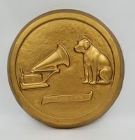 His Master's Voice Nipper Wall Plaque - Ø40 cm (Gips)