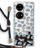 Poezen: Huawei P50 Pro Transparant Hoesje met koord