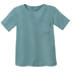 T-shirt van bio-katoen met elastaan, waterblauw Maat: 110/116