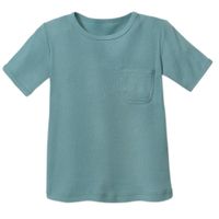 T-shirt van bio-katoen met elastaan, waterblauw Maat: 110/116 - thumbnail