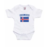 Iceland romper met vlag IJsland wit voor babys - thumbnail