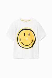 T-shirt met korte mouwen en Smiley® - WHITE - 7/8