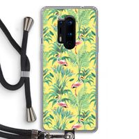 Flamingo party: OnePlus 8 Pro Transparant Hoesje met koord