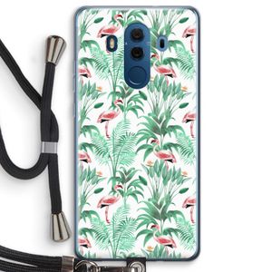 Flamingo bladeren: Huawei Mate 10 Pro Transparant Hoesje met koord