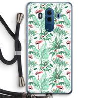Flamingo bladeren: Huawei Mate 10 Pro Transparant Hoesje met koord