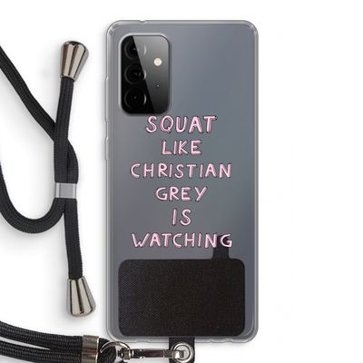 Christian Grey: Samsung Galaxy A72 5G Transparant Hoesje met koord